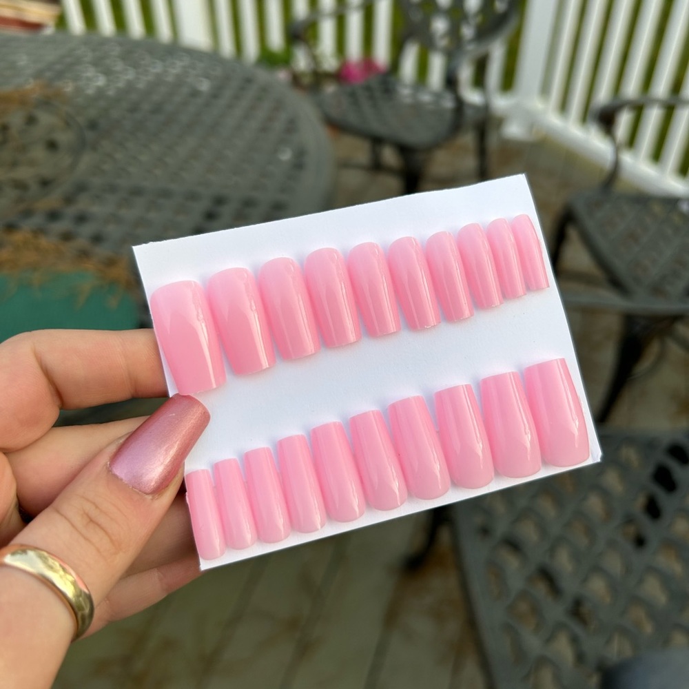Pink Press on Nails